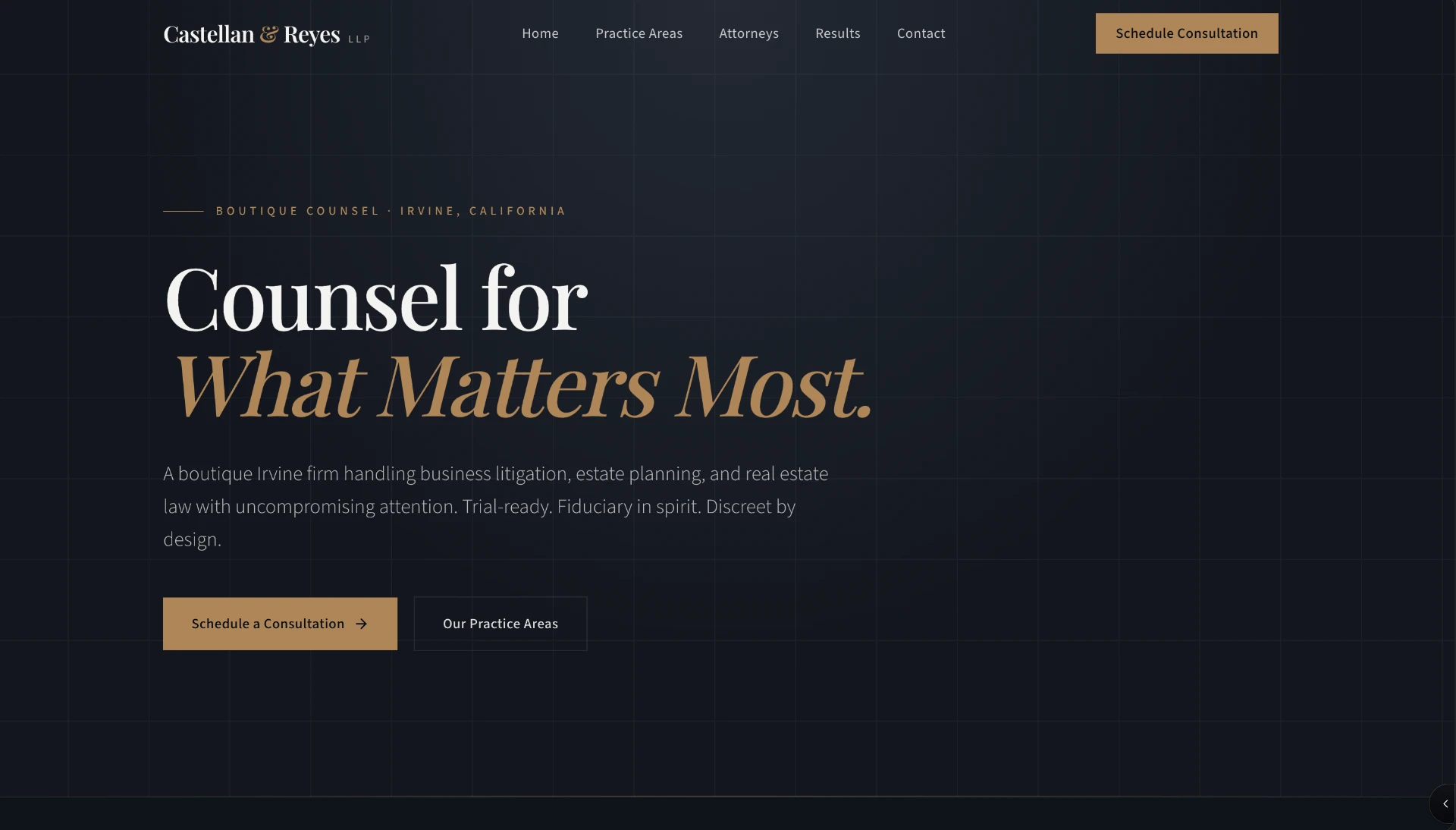 Castellan & Reyes LLP website preview
