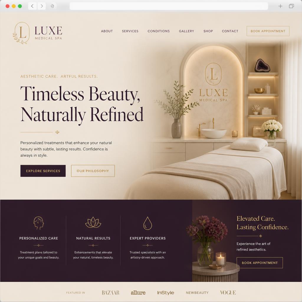 Lumé Aesthetics website preview