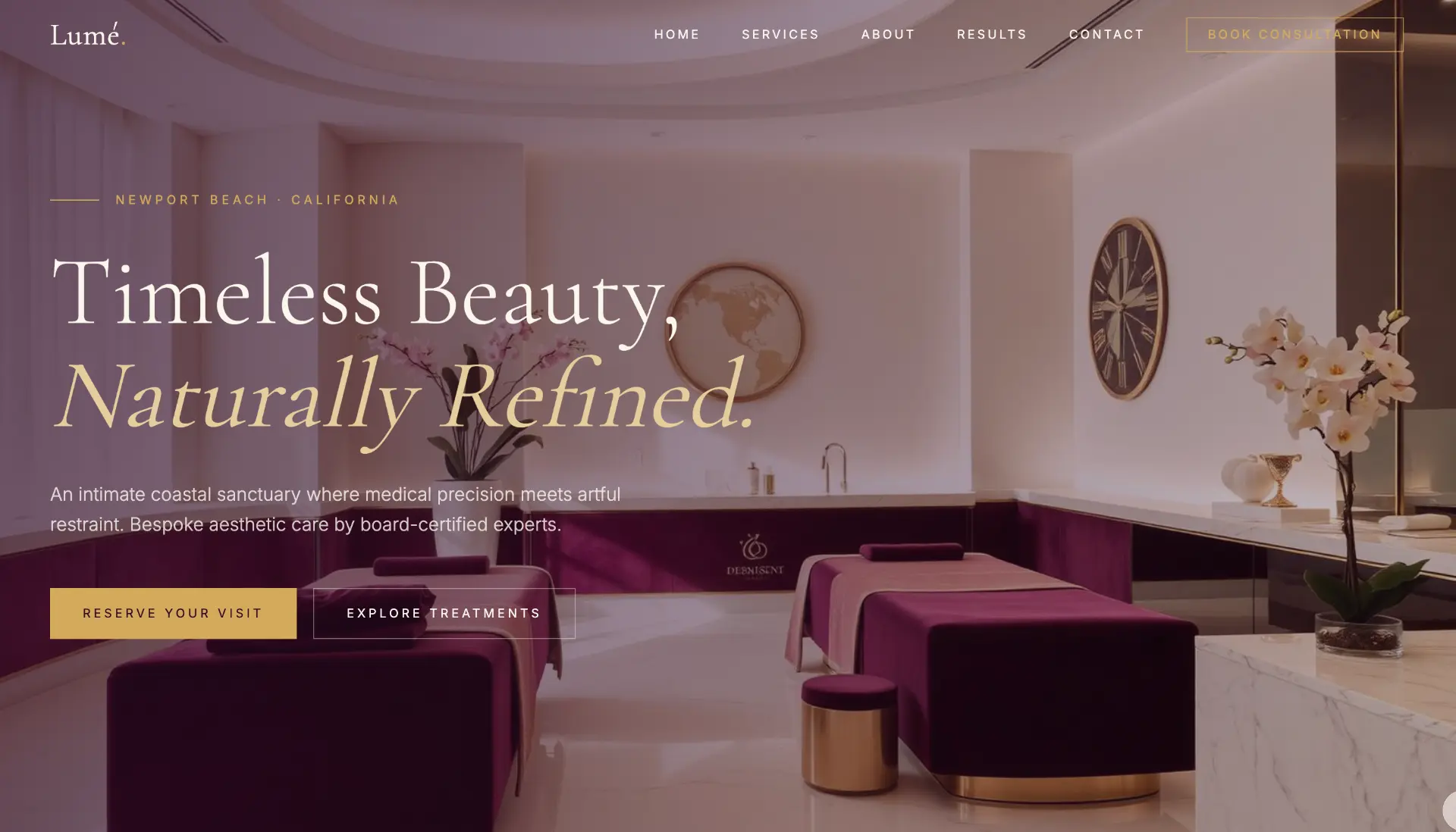 Lumé Aesthetics website preview