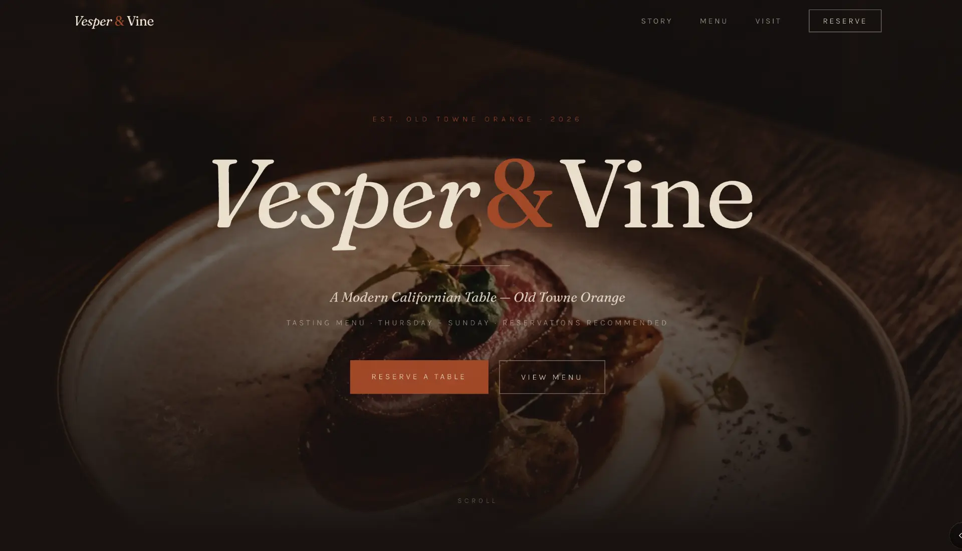 Vesper & Vine website preview